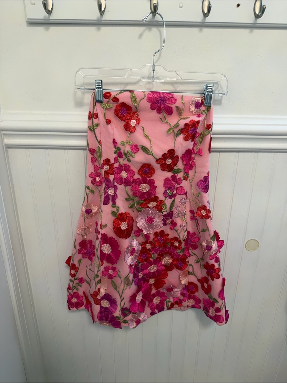 Vici Pink Floral Embroidered Mini Dress